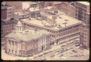 Sumner Tunnel administration building (former) & Boston Police Academy North Street, from the Custom House Tower, Boston, North End, North Street