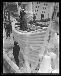 Ice covered boat