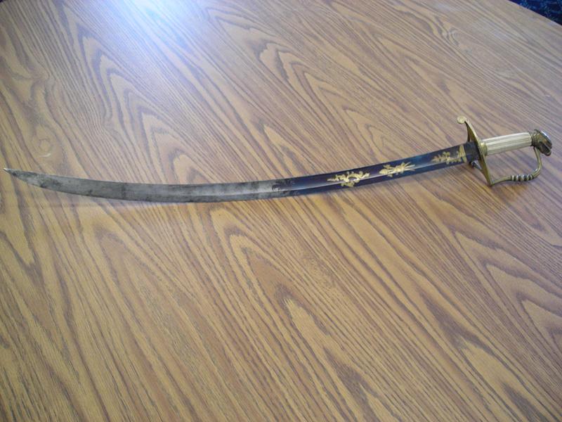 American cavalry saber, eagle pommel, beaded knuckle guard