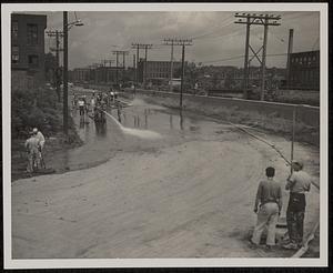 Water pumped from Third Level Canal to clean the streets
