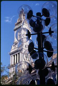 Quincy Market lights and Customs House tower, Boston