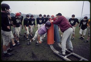 High school football practice, South Boston