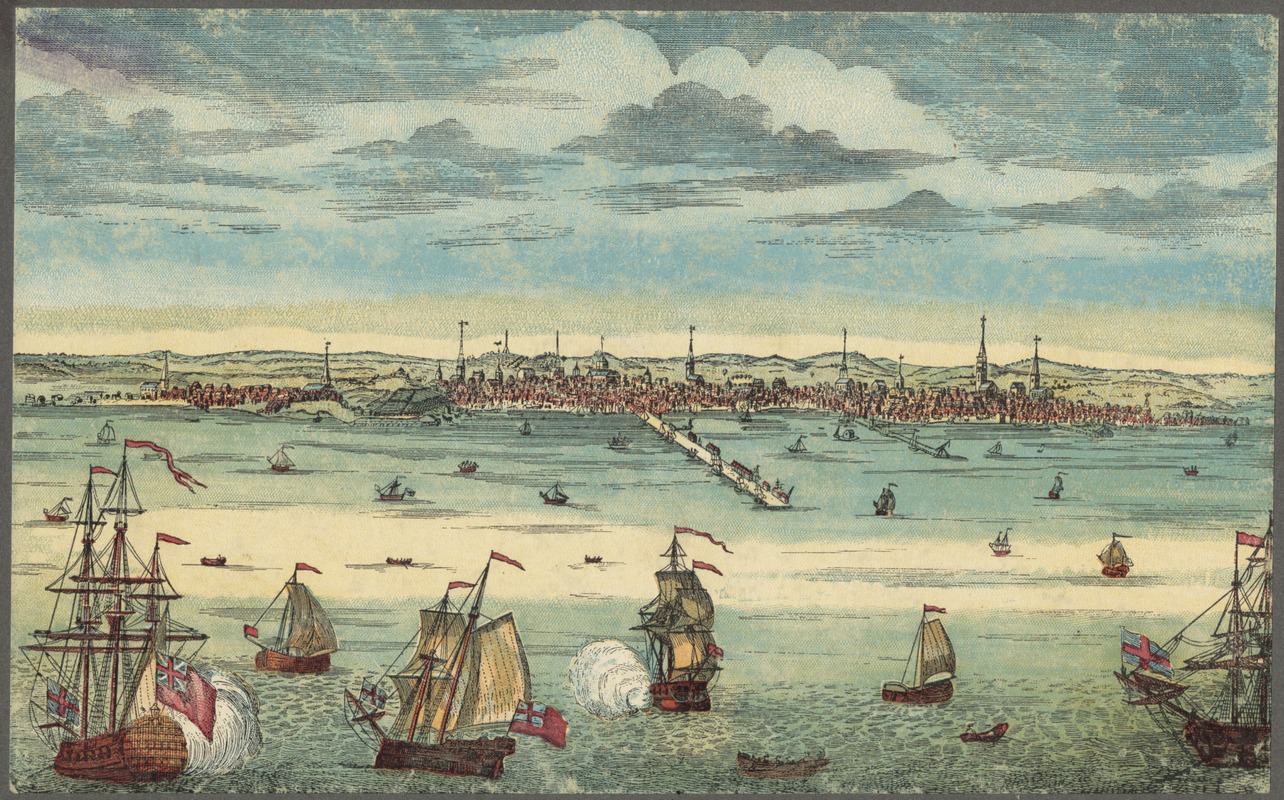A South-East View of the City of Boston in North America