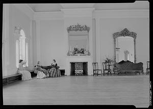 Hamilton Hall, Chestnut Street, Salem: interior, three pretty girls