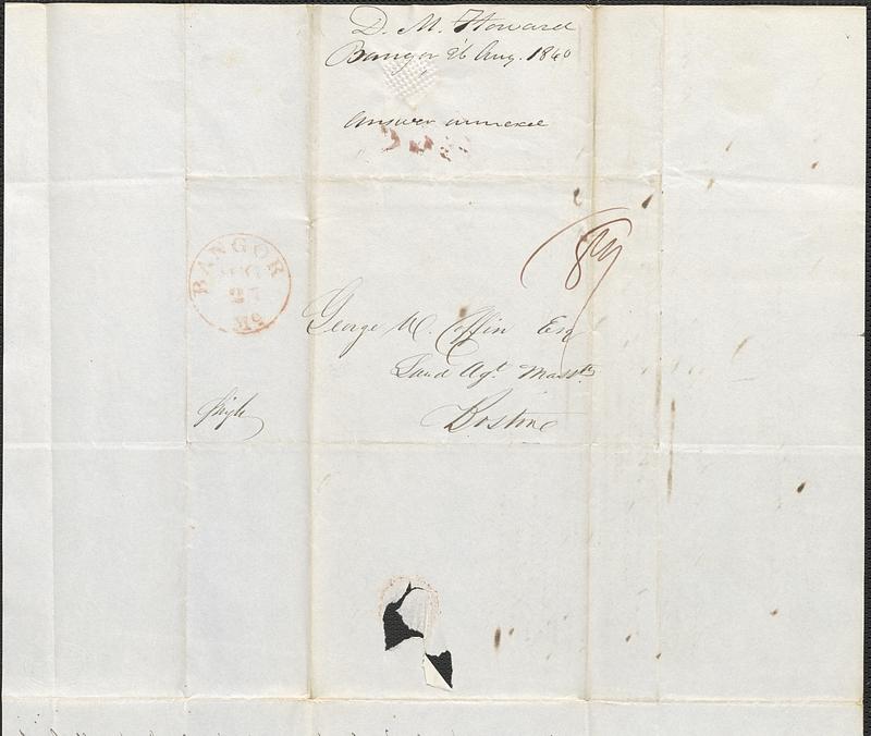 D.M. Howard to George Coffin, 26 August 1840 - Digital Commonwealth