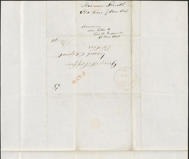 Hiram Smith to George Coffin, 9 November 1846 - Digital Commonwealth