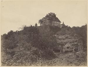 View of Khandagiri Hill cave temples and Digambara Jaina Temple, Bhubaneswar, India