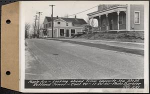 Contract No. 70, WPA Sewer Construction, Rutland, Maple Avenue, looking ahead from opposite Sta. 33+25, Rutland Sewer, Rutland, Mass., Nov. 20, 1940