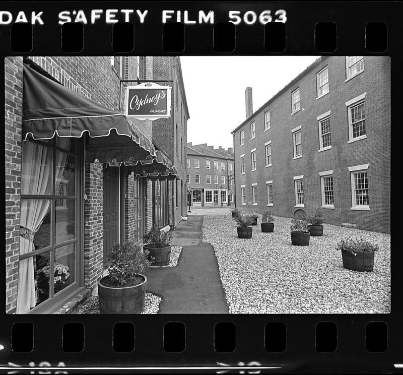 Ferry wharf building and alley from rear, waterfront land, Beard and Elliot building