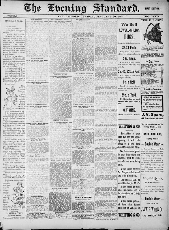 Evening Standard. February 20, 1894 - Digital Commonwealth