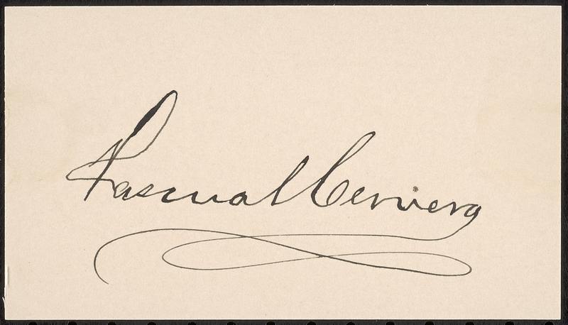 Autograph of Pascual Cervera