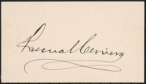 Autograph of Pascual Cervera