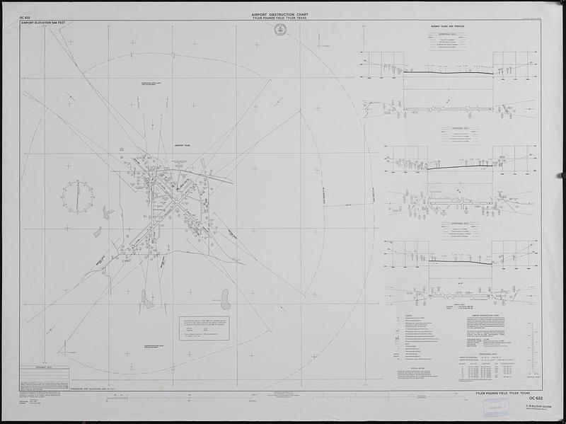 Airport obstruction chart, OC 622, Tyler Pounds Field, Tyler, Texas