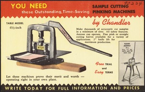 Sample cutting pinking machines by Chandler