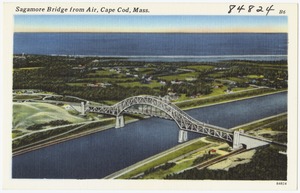 Sagamore Bridge from air, Cape Cod, Mass.