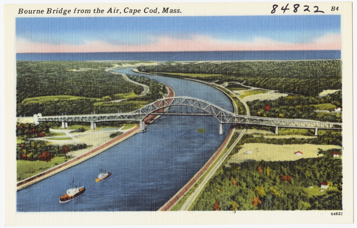 Bourne Bridge from the air, Cape Cod, Mass.