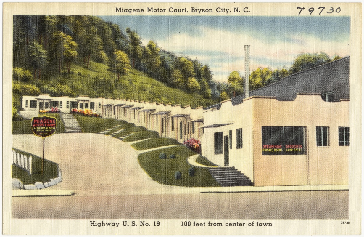 Miagene Motor Court, Bryson City, N. C., Highway U.S. No.19, 100 feet from center of town