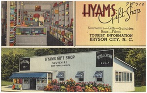 Hyams Gift Shop, tourist information, Bryson City, N. C.