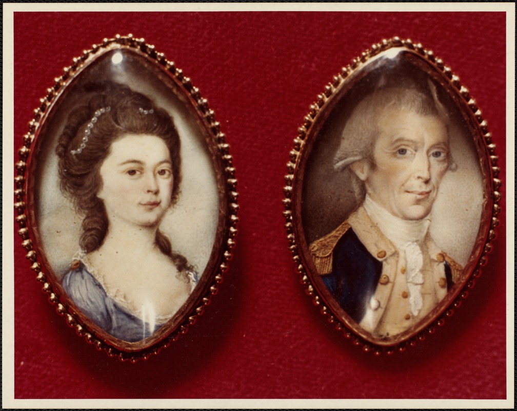 Two locket portraits of Colonel Joseph Ward and Prudence (Bird) Ward