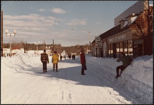 Blizzard of 1978. Beacon St., Newton Centre