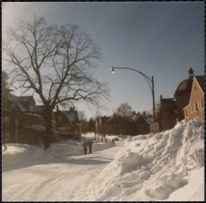Blizzard of 1978. Newton Corner, Centre St.