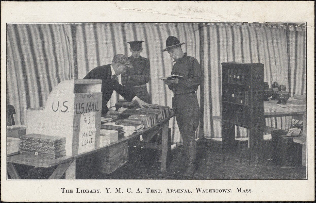 Library tent, Arsenal, Watertown. Newton