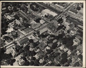 Aerial view, Star Market, Newtonville. Newton, MA