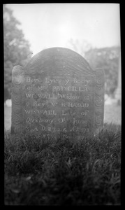 Priscilla Wiswall gravestone, Old Burying Ground