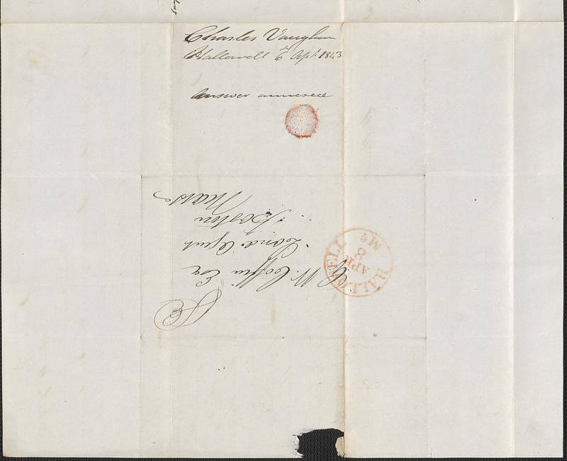 Charles Vaughan to George Coffin, 6 April 1843