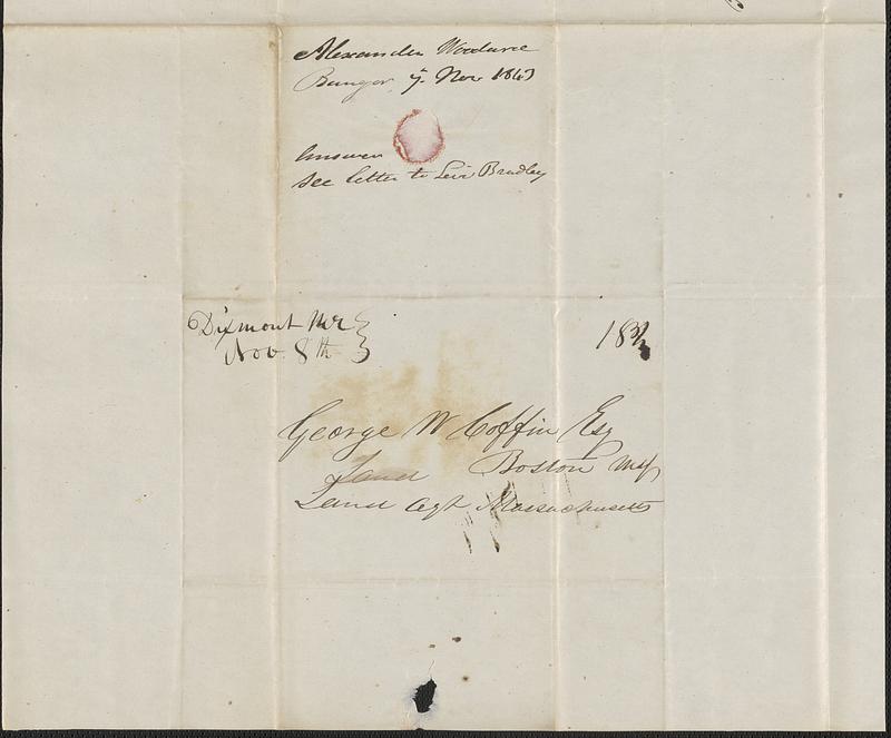 Alexander Woodard to George Coffin, 7 November 1843