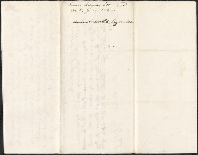 David Haynes to Samuel Warner, June 1852 - Digital Commonwealth