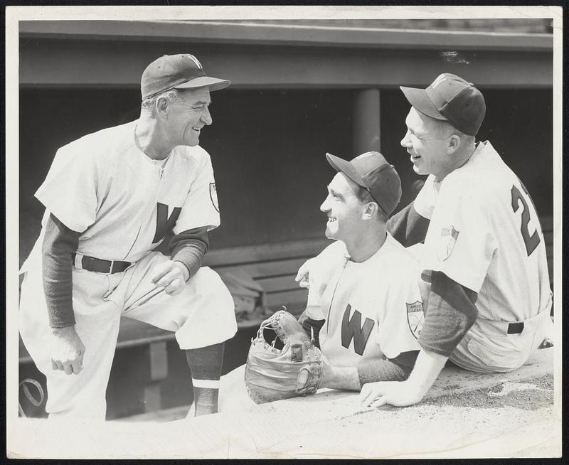 Battery- Did we do alright Boss? L to R. Bucky Harris, Grasso, Kuzava.