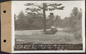 Contract No. 106, Improvement of Access Roads, Middle and East Branch Regulating Dams, and Quabbin Reservoir Area, Hardwick, Petersham, New Salem, Belchertown, looking ahead from intersection with Hardwick Road, East Branch access road, Belchertown, Mass., Jul. 18, 1940