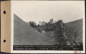 Contract No. 20, Coldbrook-Swift Tunnel, Barre, Hardwick, Greenwich, plant at Shaft 10, looking northwesterly, Quabbin Aqueduct, Hardwick, Mass., May 24, 1934