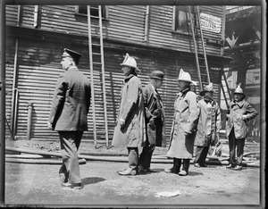 Fire Chief Henry A. Fox at two alarm fire in Thompson's Sq., Charlestown