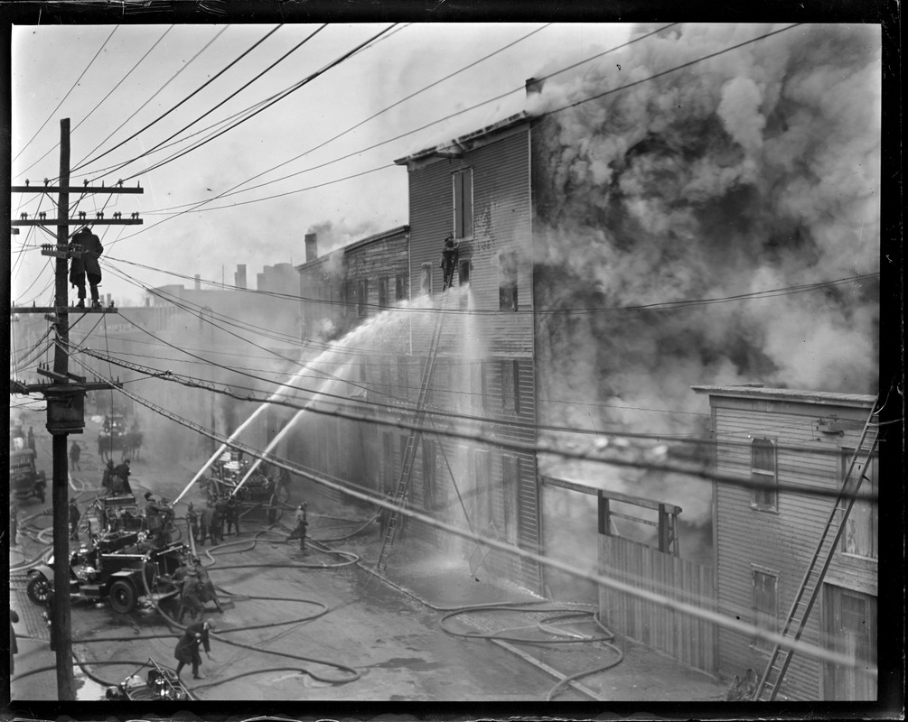 Four alarm fire East Boston factory fire Digital Commonwealth