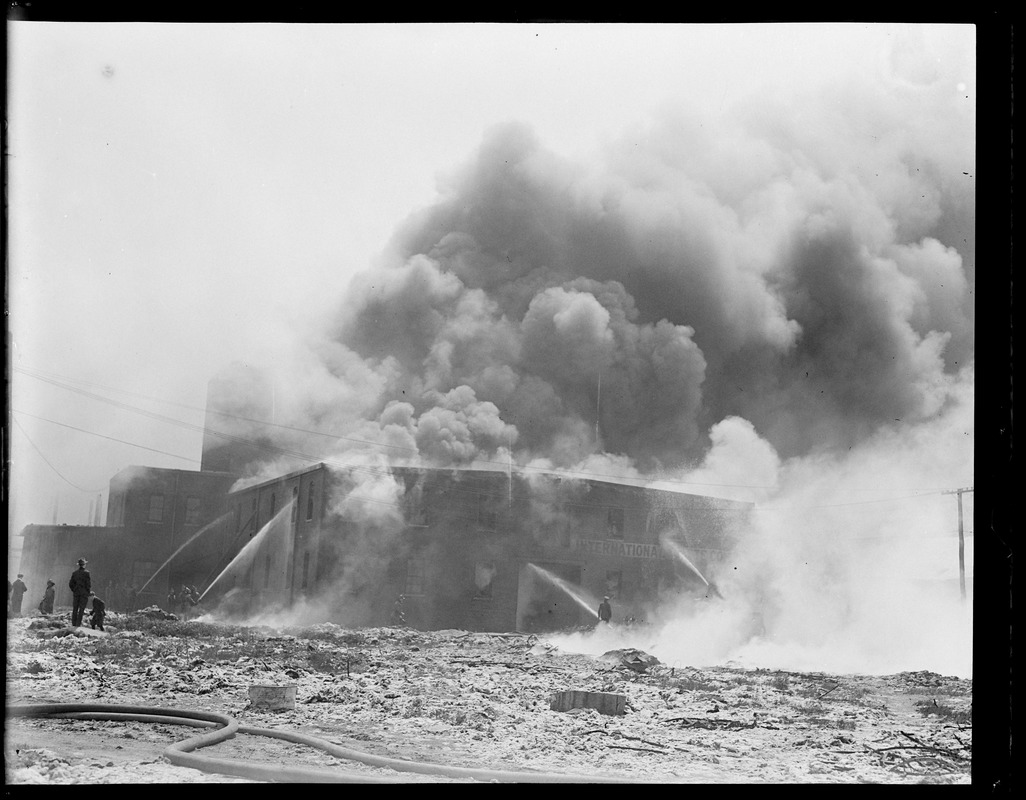 Five alarm fire at the National Waste Co., South Boston Waterfront