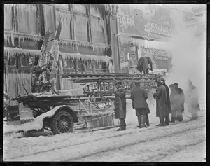 Ladder truck accident in zero weather - Providence R.I.