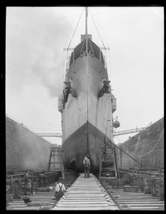 USS Raleigh in Navy Yard drydock
