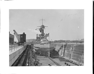 USS Tennessee in drydock