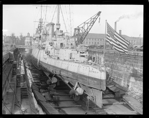 USS Detroit in Navy Yard drydock