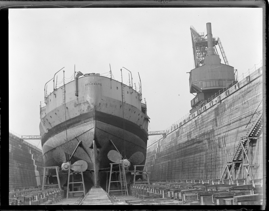 USS Delaware in drydock