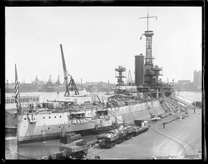 USS Florida being remodeled in Navy Yard