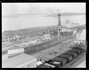 USS Utah in South Boston drydock
