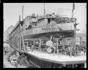 USS King on marine railway - Navy Yard