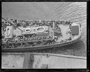Stern view of the Dorothy Bradford at her pier at Atlantic Ave. (Half-section of panorama)