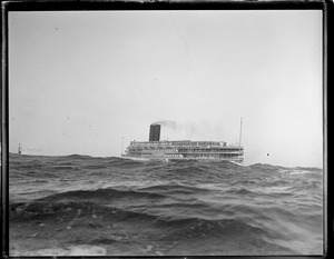 SS Commonwealth being towed in the Newport, R.I. Harbor