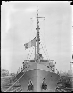 French battleship Ville D'ys in Navy Yard drydock