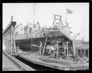 SS Hewley on the Marine Railway at the Charlestown Navy Yard