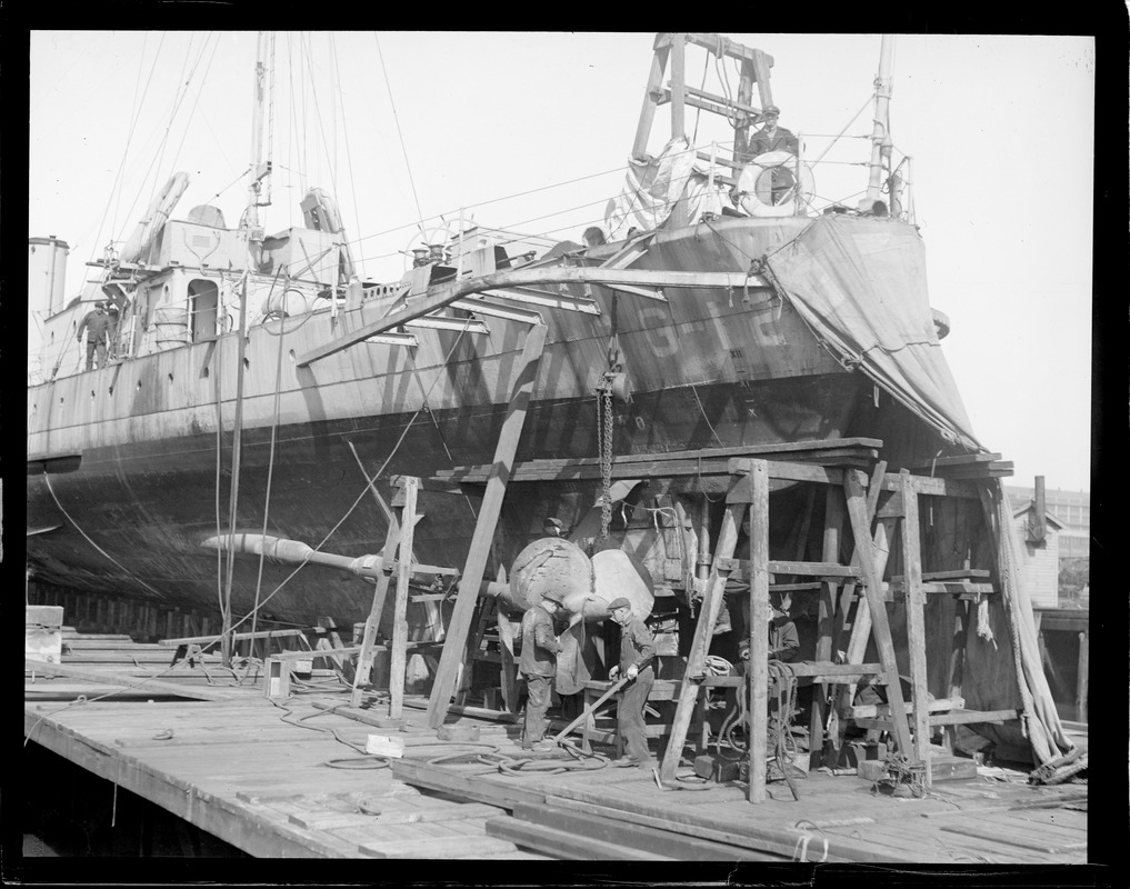 SS Hewley on the Marine Railway at the Navy Yard